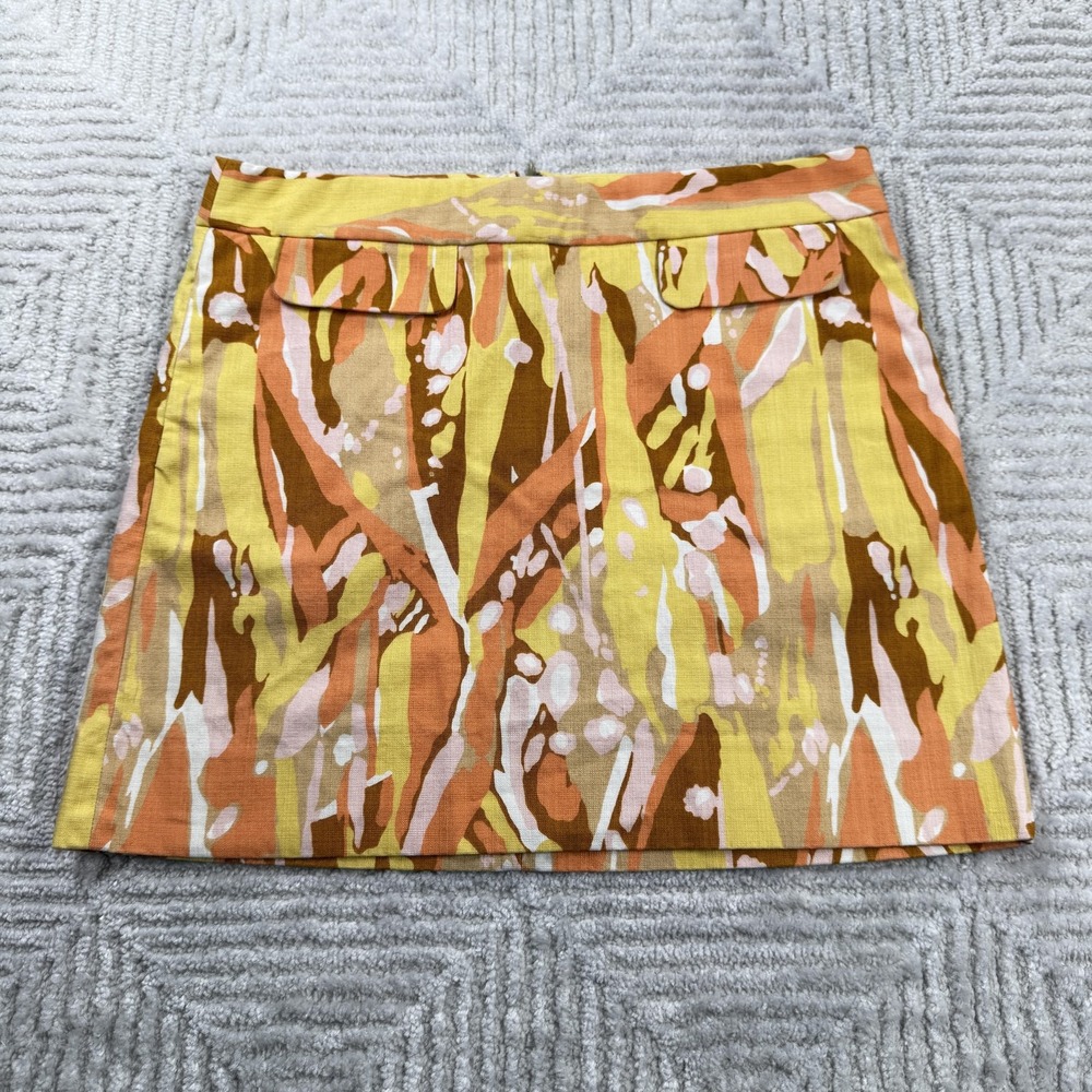J Crew Skirt Womens 4 Abstract Atrsy Stretch Mini Noughties Gypsy GoGo Hippie